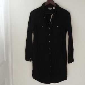 Western Levis Black Long Sleeve Dress